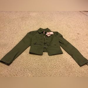 JUICY COUTURE ENGLISH MANOR OLIVE GREEN SKYLAR TWILL JACKET SZ P …